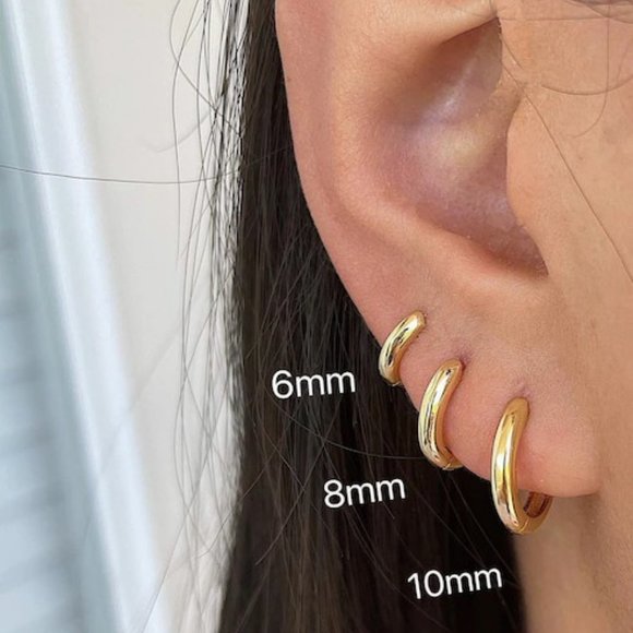 Jewelry - 18k Gold Plated Sterling silver hoop Earrings